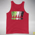 Distressed Aromantic Pride Exclamation Points Premium Tank Top - Red